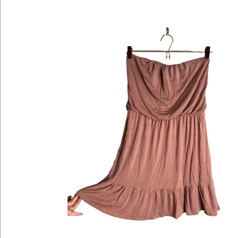 Charlotte Russe | Pink Strapless Tiered Mini Dress •